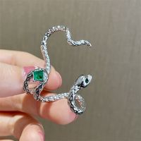 Vintage Style Snake Alloy Inlay Rhinestones Ear Clips 1 Piece sku image 1