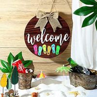 Wooden Hanging Welcome Round 30*30 Wall Decoration Doorplate Farmhouse main image 1