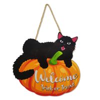 Halloween Pumpkin Cat Wood Party Hanging Ornaments sku image 3