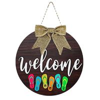 Wooden Hanging Welcome Round 30*30 Wall Decoration Doorplate Farmhouse main image 2