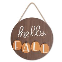 Autumn Hello Fall Door Plate Home Wall Leaf Wooden Hanging sku image 7