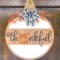 Autumn Hello Fall Door Plate Home Wall Leaf Wooden Hanging main image 5