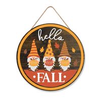Autumn Hello Fall Door Plate Home Wall Leaf Wooden Hanging sku image 3