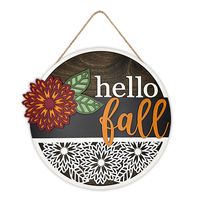 Autumn Hello Fall Door Plate Home Wall Leaf Wooden Hanging sku image 15