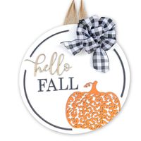 Autumn Hello Fall Door Plate Home Wall Leaf Wooden Hanging sku image 9