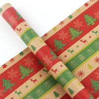 Christmas Cute Christmas Tree Elk Kraft Paper Party Gift Wrapping Supplies sku image 5