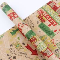 Christmas Cute Christmas Tree Elk Kraft Paper Party Gift Wrapping Supplies sku image 8
