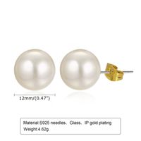 Simple Style Round Glass Ear Studs 1 Pair main image 4