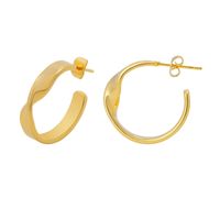 1 Pair Fashion Circle Plating 201 Stainless Steel Gold Plated Earrings sku image 5