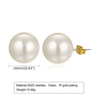 Simple Style Round Glass Ear Studs 1 Pair sku image 3