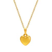 Simple Style Heart Shape Titanium Steel Pendant Necklace Plating Stainless Steel Necklaces main image 5