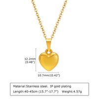 Simple Style Heart Shape Titanium Steel Pendant Necklace Plating Stainless Steel Necklaces main image 4