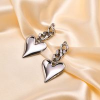 Fashion Heart Shape Stainless Steel Drop Earrings Plating Stainless Steel Earrings 1 Pair main image 1