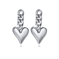 Fashion Heart Shape Stainless Steel Drop Earrings Plating Stainless Steel Earrings 1 Pair main image 4