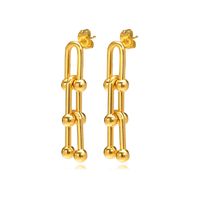 Fashion U Shape Stainless Steel Drop Earrings Plating Stainless Steel Earrings main image 4