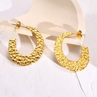 1 Paire Mode Forme C Placage Acier Au Titane Boucles D'oreilles main image 5