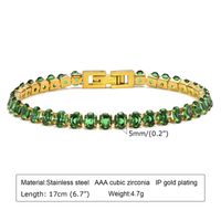 Fashion Solid Color Stainless Steel Plating Inlay Zircon Bracelets Necklace main image 5