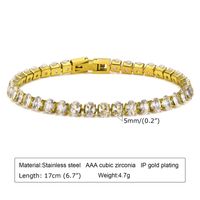 Fashion Solid Color Stainless Steel Plating Inlay Zircon Bracelets Necklace sku image 3
