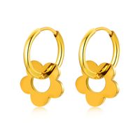 1 Pair Simple Style Flower Plating Stainless Steel Earrings main image 5