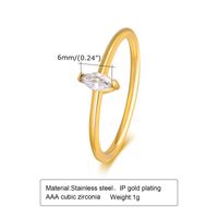 Edelstahl 304 18 Karat Vergoldet Einfacher Stil Inlay Pferdeauge Zirkon Ringe main image 5