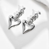 Fashion Heart Shape Stainless Steel Drop Earrings Plating Stainless Steel Earrings 1 Pair main image 3