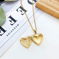 Fashion Heart Shape Titanium Steel Plating Necklace main image 3