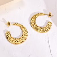 1 Paire Mode Forme C Placage Acier Au Titane Boucles D'oreilles main image 6