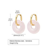 Mode Rond Acier Inoxydable Boucles D'oreilles Gemme Boucles D'oreilles En Acier Inoxydable sku image 2