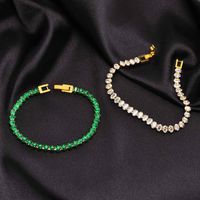 Fashion Solid Color Stainless Steel Plating Inlay Zircon Bracelets Necklace main image 6