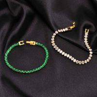 Mode Couleur Unie Acier Inoxydable Placage Incruster Zircon Bracelets Collier main image 6