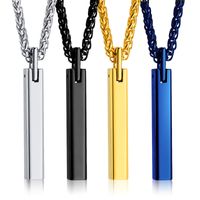 Simple Style Solid Color Tungsten Steel Plating Pendant Necklace main image 2