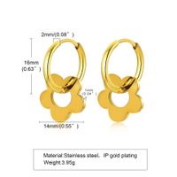 1 Pair Simple Style Flower Plating Stainless Steel Earrings sku image 2