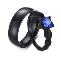 Simple Style Heart Shape Titanium Steel Rings Inlay Zircon Stainless Steel Rings main image 2