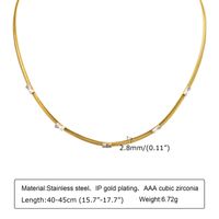 Simple Style Geometric Stainless Steel Inlay Zircon Bracelets sku image 4