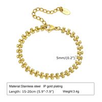 Retro Solid Color Stainless Steel Plating Inlay Zircon Gold Plated Bracelets sku image 3