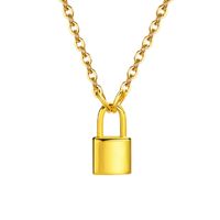 Simple Style Lock Stainless Steel Necklace Plating Stainless Steel Necklaces main image 3