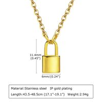 Simple Style Lock Stainless Steel Necklace Plating Stainless Steel Necklaces main image 2