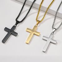 Einfacher Stil Kreuzen Titan Stahl Überzug Halskette Mit Anhänger main image 6