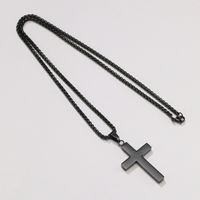 Simple Style Cross Titanium Steel Plating Pendant Necklace main image 2