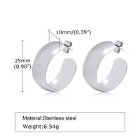 1 Pair Simple Style C Shape Plating Stainless Steel Ear Studs sku image 1