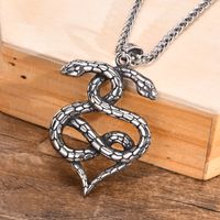Fashion Snake Titanium Steel Pendant Necklace Plating Stainless Steel Necklaces sku image 1