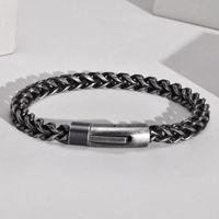 Simple Style Solid Color Stainless Steel Bracelets main image 3