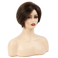 Women's Elegant Brown Holiday High Temperature Wire Side Fringe Short Straight Hair Wigs main image 4