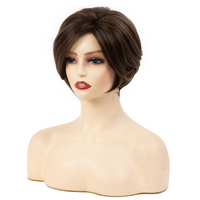 Women's Elegant Brown Holiday High Temperature Wire Side Fringe Short Straight Hair Wigs main image 5