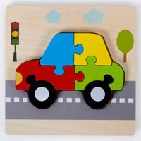 New Style Children's 3d Wooden Cartoon Model Puzzle Toys sku image 2