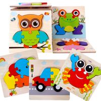 New Style Children's 3d Wooden Cartoon Model Puzzle Toys main image 6