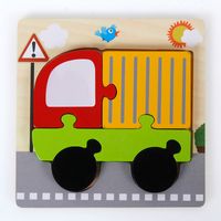New Style Children's 3d Wooden Cartoon Model Puzzle Toys sku image 1