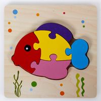 New Style Children's 3d Wooden Cartoon Model Puzzle Toys sku image 8