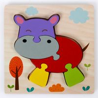 New Style Children's 3d Wooden Cartoon Model Puzzle Toys sku image 12