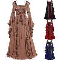 Women's Pleated Skirt Fashion Square Neck Patchwork Long Sleeve Color Block Maxi Long Dress Daily main image 1